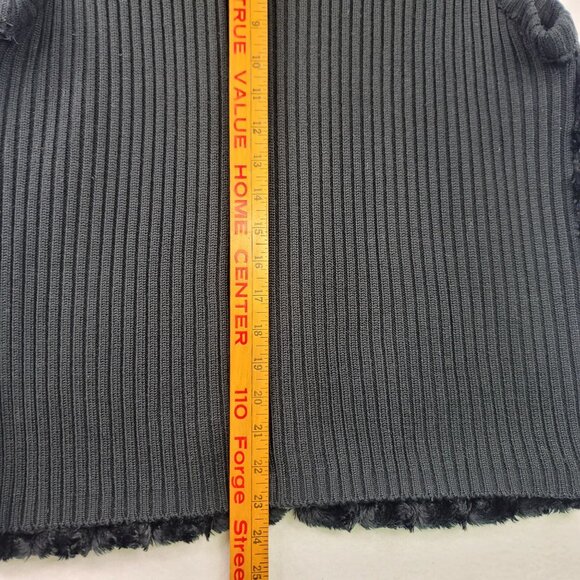 Womens Textured Faux Fur Vest Size Large Lightweight Knit Zip Front - Picture 7 of 7